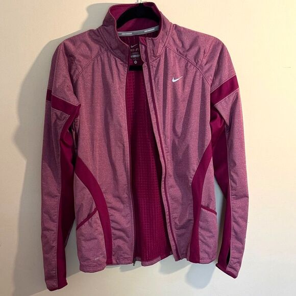 Nike Women Jacket Dri-fit Utility Burgundy Pink Fushia Small Workout Gym Light - Picture 1 of 6